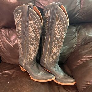 Circle G Teal and Tan Western Boots